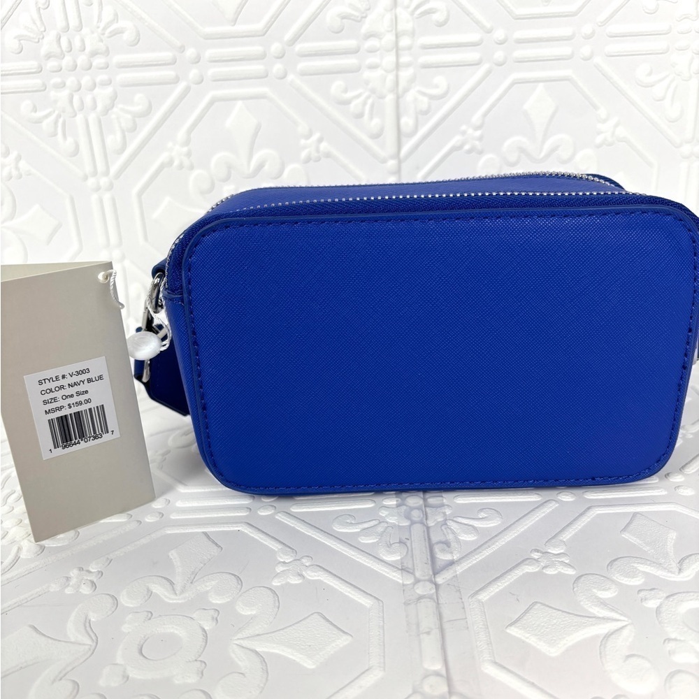 NWT Valentino Orlandi Navy Blue Crossbody Camera-Style‎ Handbag Purse - Picture 6 of 8